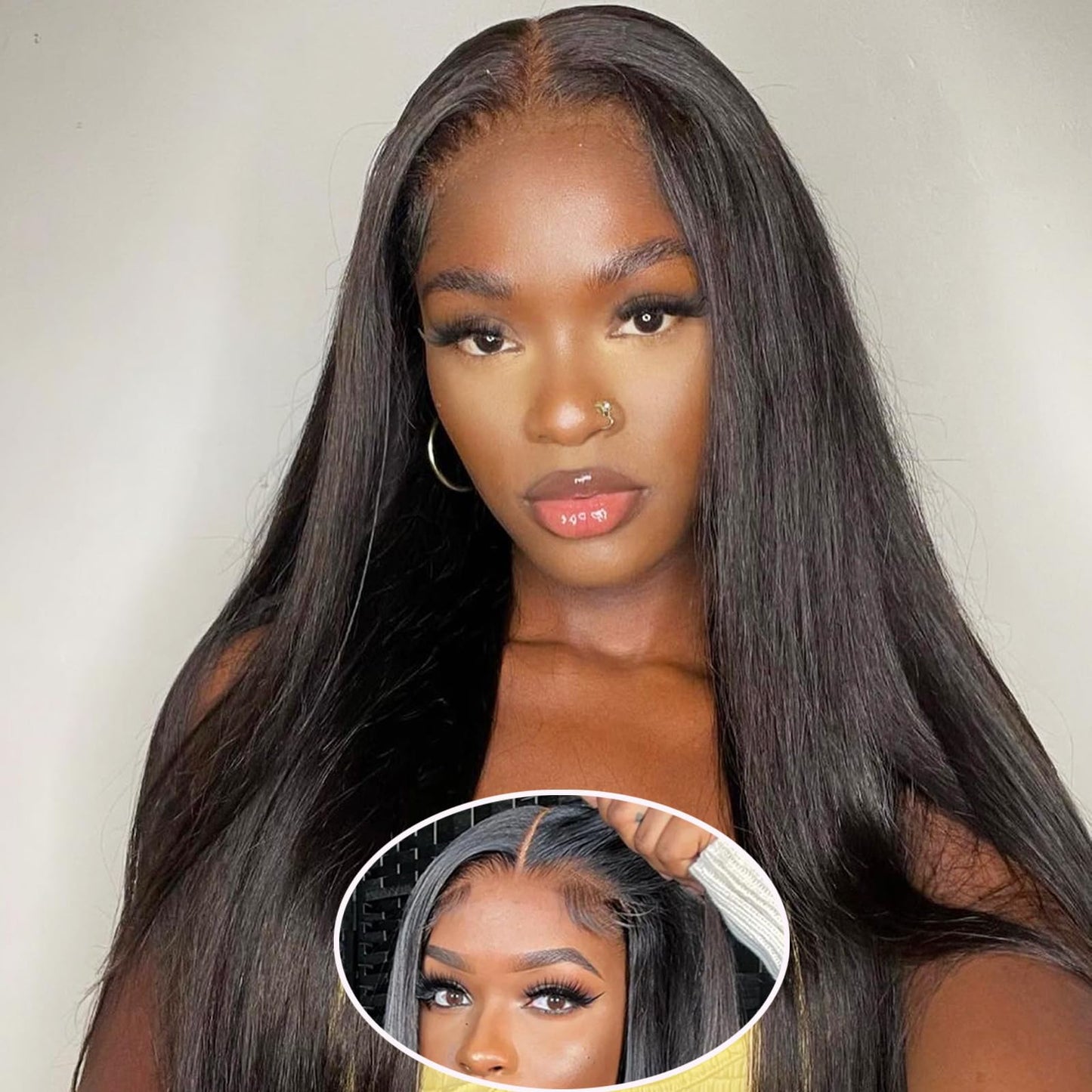 Wear and Go Glueless Wigs Human Hair Pre Plucked Pre Cut 20inch 13x4 HD Transparent Lace front Wigs Human Hair for Women Natural black Brazilian Straight Lace frontal wigs 180% Density No Glue