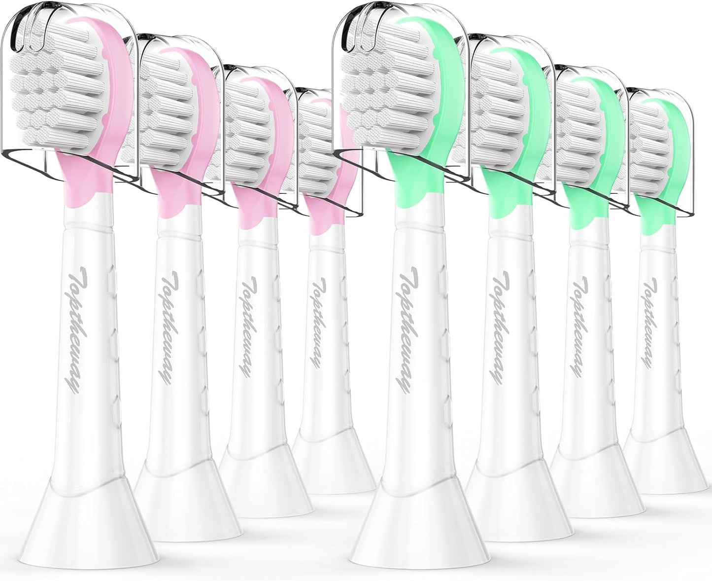 Kids Toothbrush Heads for Philips Sonicare: Soft Electric Replacement Brush Compatible with Phillips 6032/94 6321 6340 6042 6320 6330 Compact Head for Child 3-7, Pink Girl Green Boy 8 Pack