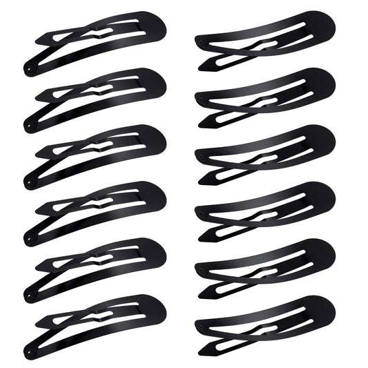 50 Pieces 3.5 Inch Large Metal Snap Hair Clips No Slip Hair Barrettes Long Hair Side Clip Hair Clips for Girls Women Hair Accessories (Black)