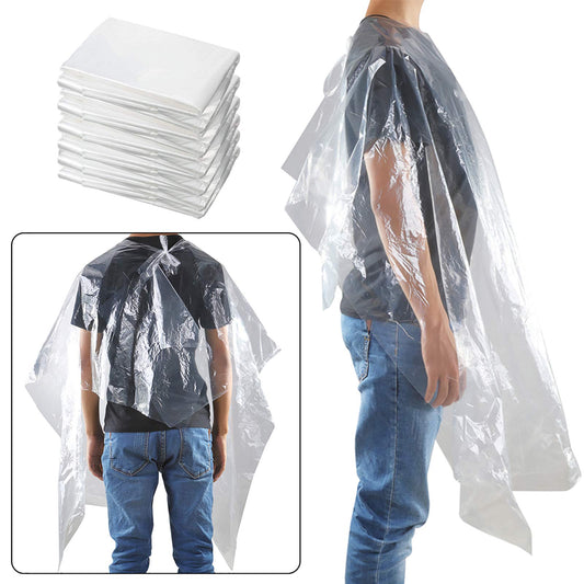 Disposable Capes, Hair Cutting Cape, 100 Pieces Disposable Capes Hair Salon,Capes for Hair Stylist,Plus Size Salon Cape for Barbers,Beauty Salon,Hair Dye,Perming,59 x 43.3 inch,Disposable Barber Cape