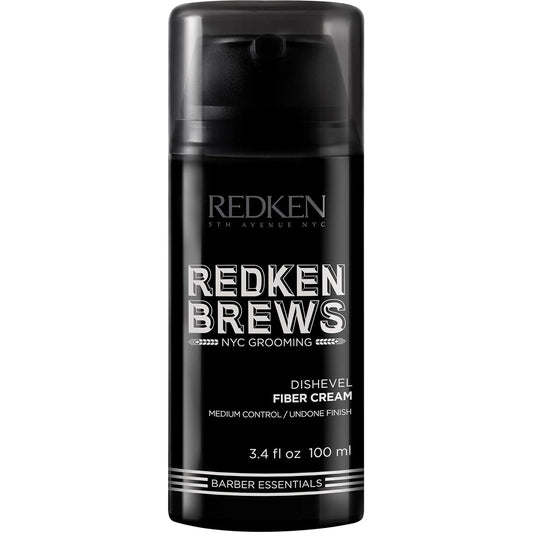 Redken Brews Fiber Cream For Men | Men's Hair Styling Cream | Medium Hold | Natural, Undone Finish | Adds Texture and Shape | 3.4 Fl Oz