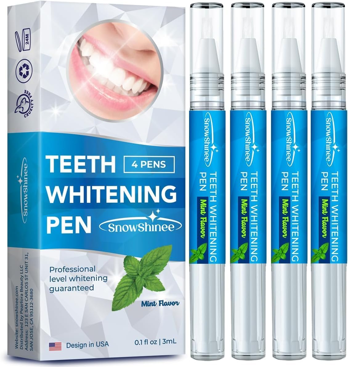 Teeth Whitening Pen: 4 Pcs Whitening Pens for Your Teeth - Snow Teeth Whitening Gel Pen for Sensitive Teeth - Teeth Stain Remover to Whiten Teeth Care - 50+ Uses
