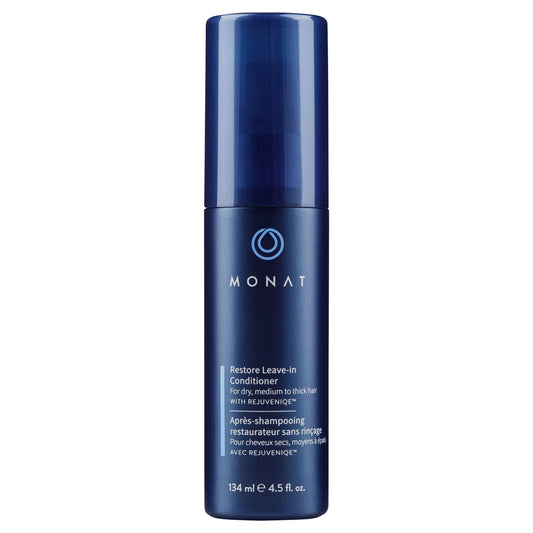 MONAT Restore Leave-In Conditioner Infused w/Rejuveniqe® - Hair Moisturizer, Detangler, Leave In Conditioner for Dry Damaged Hair. Natural Anti Frizz Hair Products - Net Wt. 134 ml / 4.5 fl. oz.