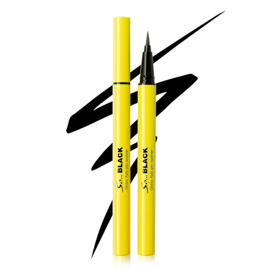 Mistine So Black Eyeliner 2-Piece Smudge Proof Eyeliner with Precise Flex Tip,Ultra-Silky Formula,Quick Drying Liquid Eyeliner Pen,Vegan & Cruelty-Free