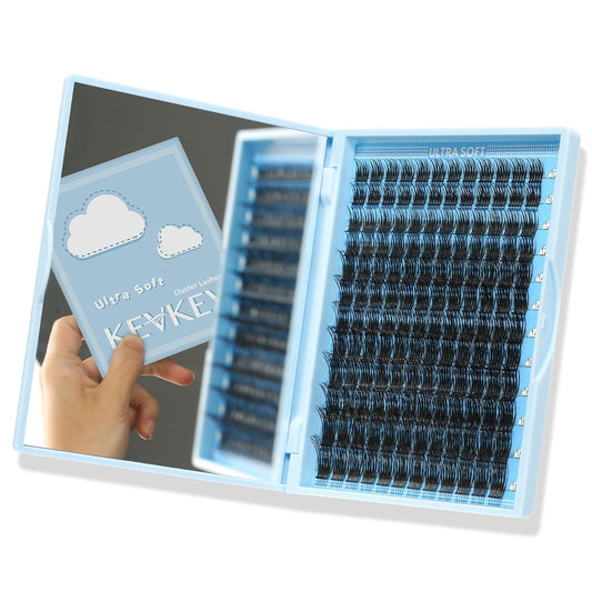 KevKev Lash Clusters Individual Lashes Flat Style Eyelash Clusters 144 Pcs Wispy Cluster Lashes Cluster Eyelash Extensions Thin Band & Soft (Taffee,D-10-18mix)