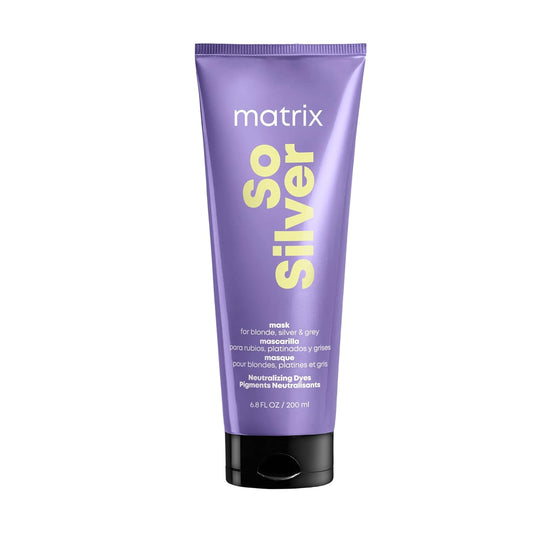 Matrix So Silver Toning Purple Hair Mask | Deep Conditioning | Repairs Damaged Blonde & Silver Hair | Neutralizes Yellow Tones | For Color Treated or Bleached Hair | Packaging May Vary | Vegan