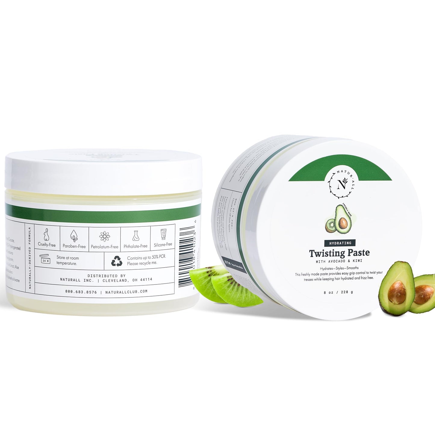 NaturAll Avocado & Kiwi Braiding Gel - Infused with Avocado, Kiwi & Special Extracts - Sulfate-Free Loc Gel for Retwisting Dreadlocks - Hydrating & Moisturizing Gel for Dreadlocks (8 OZ)