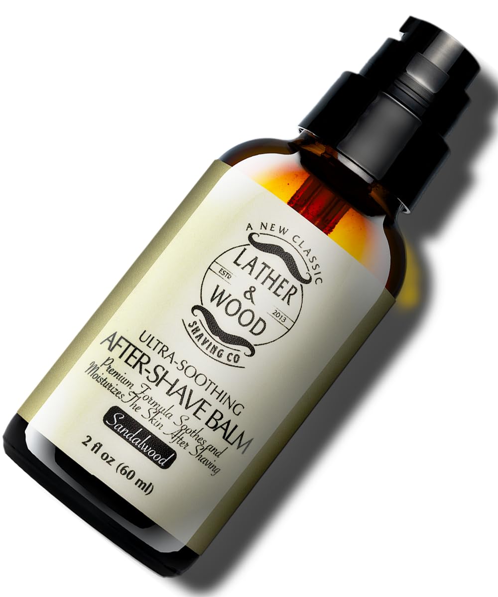 Best After-shave Balm, Sandalwood Scent, Premium Aftershave Lotion, Soothes and Moisturizes Face after shaving, Does Not Dry The Skin, Eliminates Razor Burn For A Silky Smooth Finish É