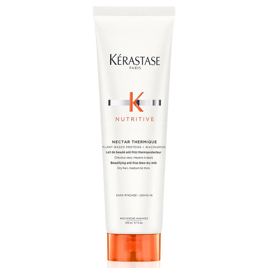 Kerastase Nutritive Nectar Thermique Heat Protecting Leave-In Cream | Deeply Condition and Reduce Frizz | Instant Softness & Shine | With Plant-based Proteins | For Medium to Thick Dry Hair