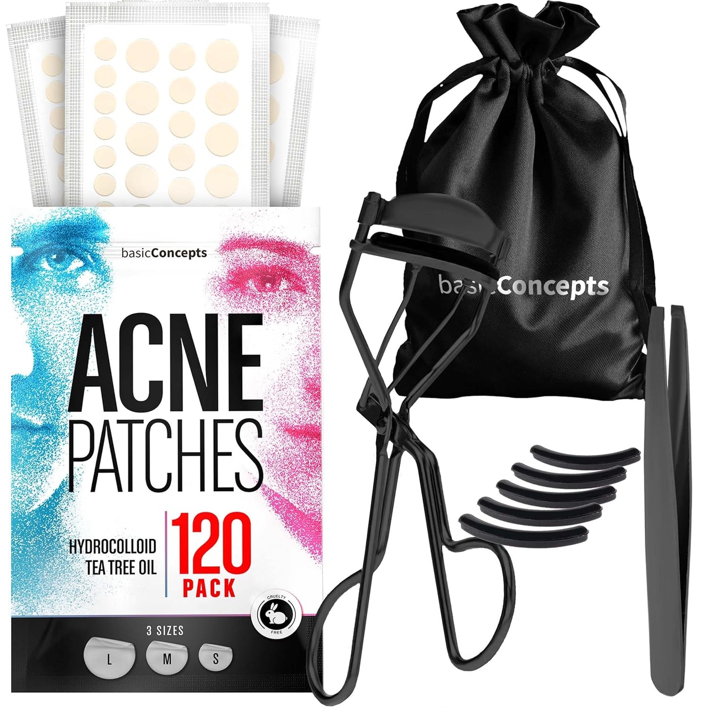 Black Eyelash Curler and Acne Patch Bundle