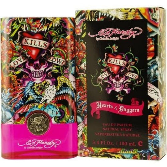 Ed Hardy Women's Perfume Fragrance by Christian Audigier, Eau De Parfum, Hearts & Daggers, 3.4 Fl Oz