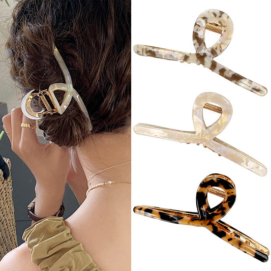 Big Hair Claw Clips Butterfly Hair Clips for Women 4.5" Acetate Claw Clips Large Metal Hair Clip for Girls Hair Accessories for Long Thick Hair 3 Pcs