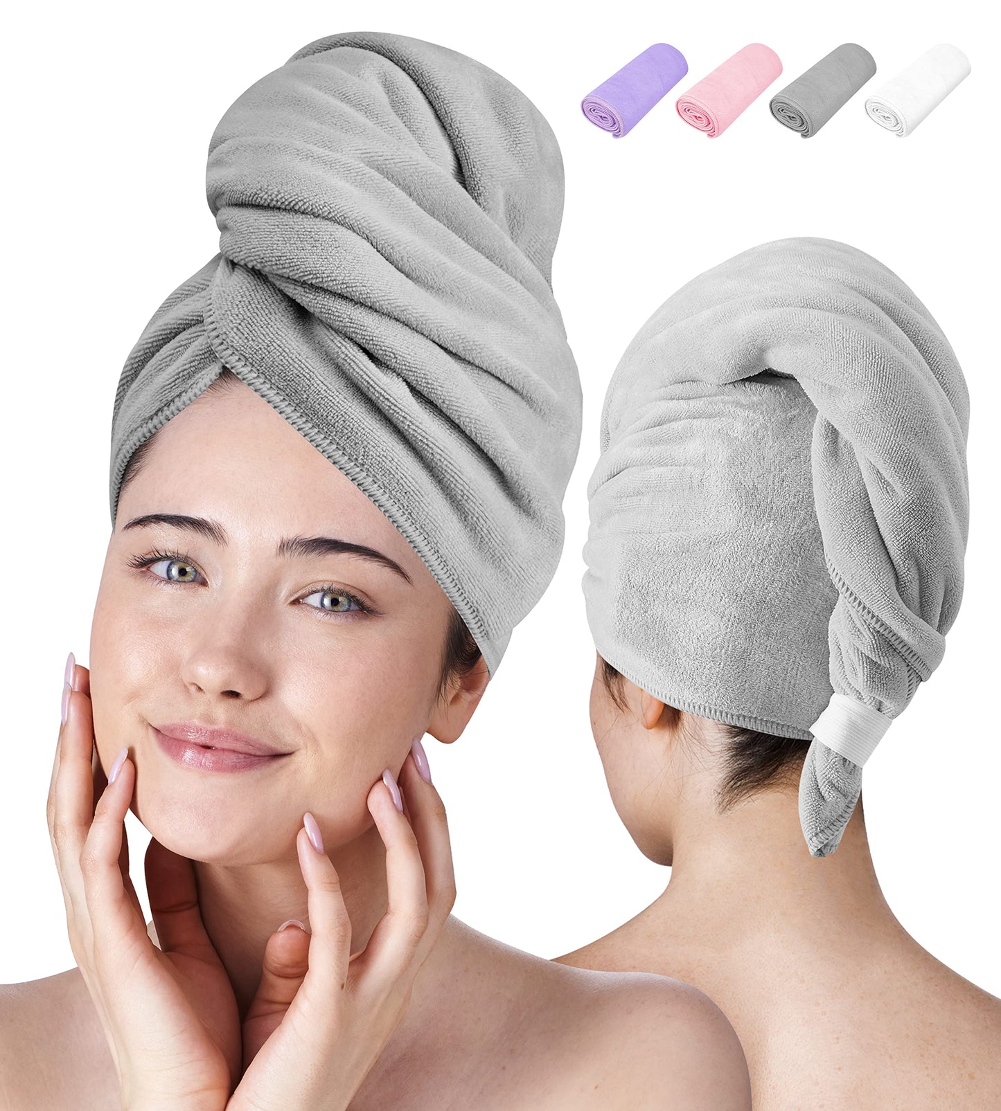 Luxe Beauty Microfiber Hair Towel Wrap – Absorbent Microfiber Hair Towels for Women Long Hair- Hair Drying Towels Microfiber Towel for Hair Wrap Perfect Curly Hair Towel for Plopping