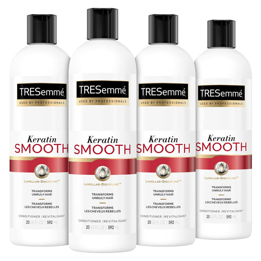 TRESemmé Conditioner Keratin Smooth 4 Count for Dry Hair Conditioner for Sleek, Smooth, Shinier Hair 20 oz