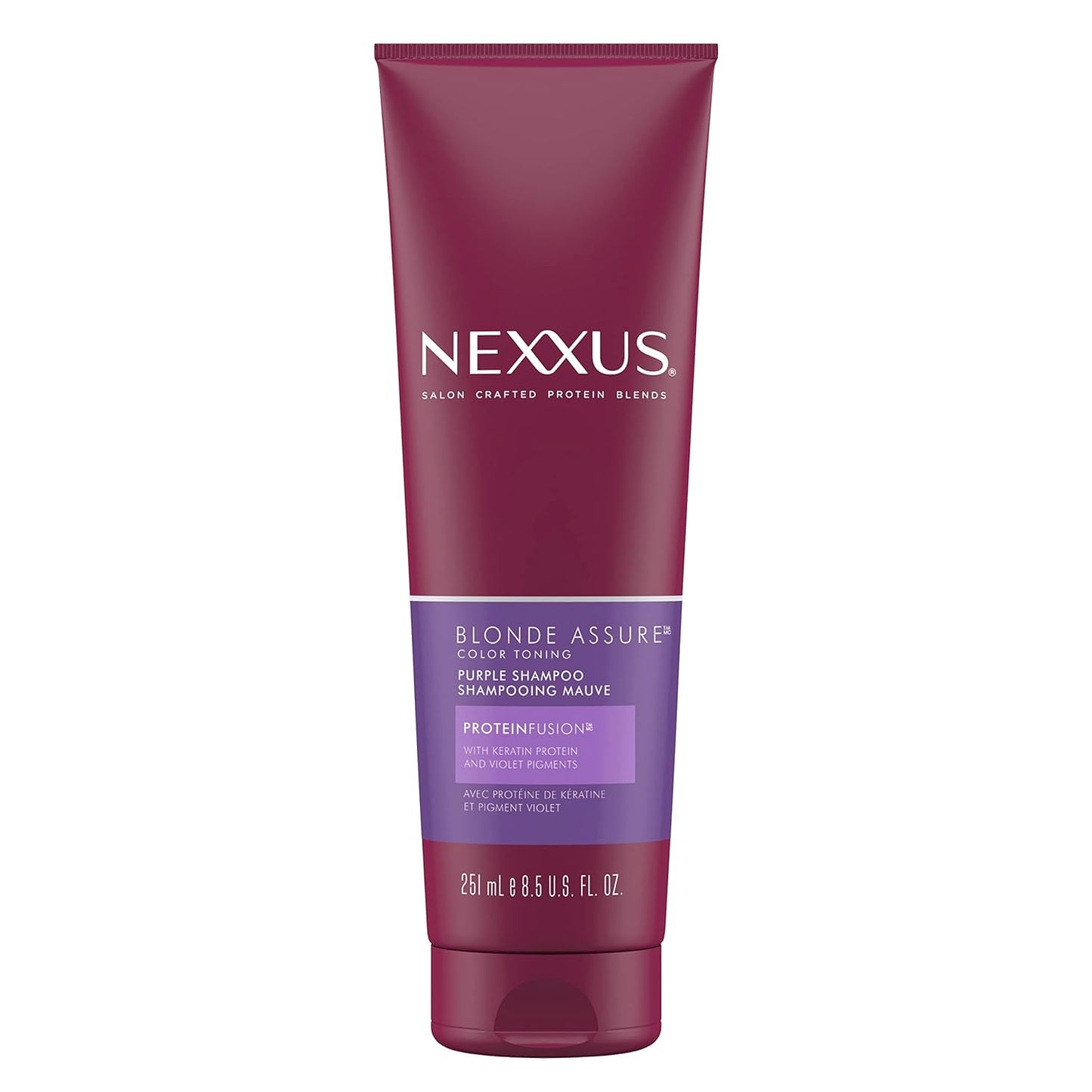 Nexxus Blonde Assure Purple Shampoo, For Blonde Hair Color Care Shampoo, Keratin Protein 8.5 oz