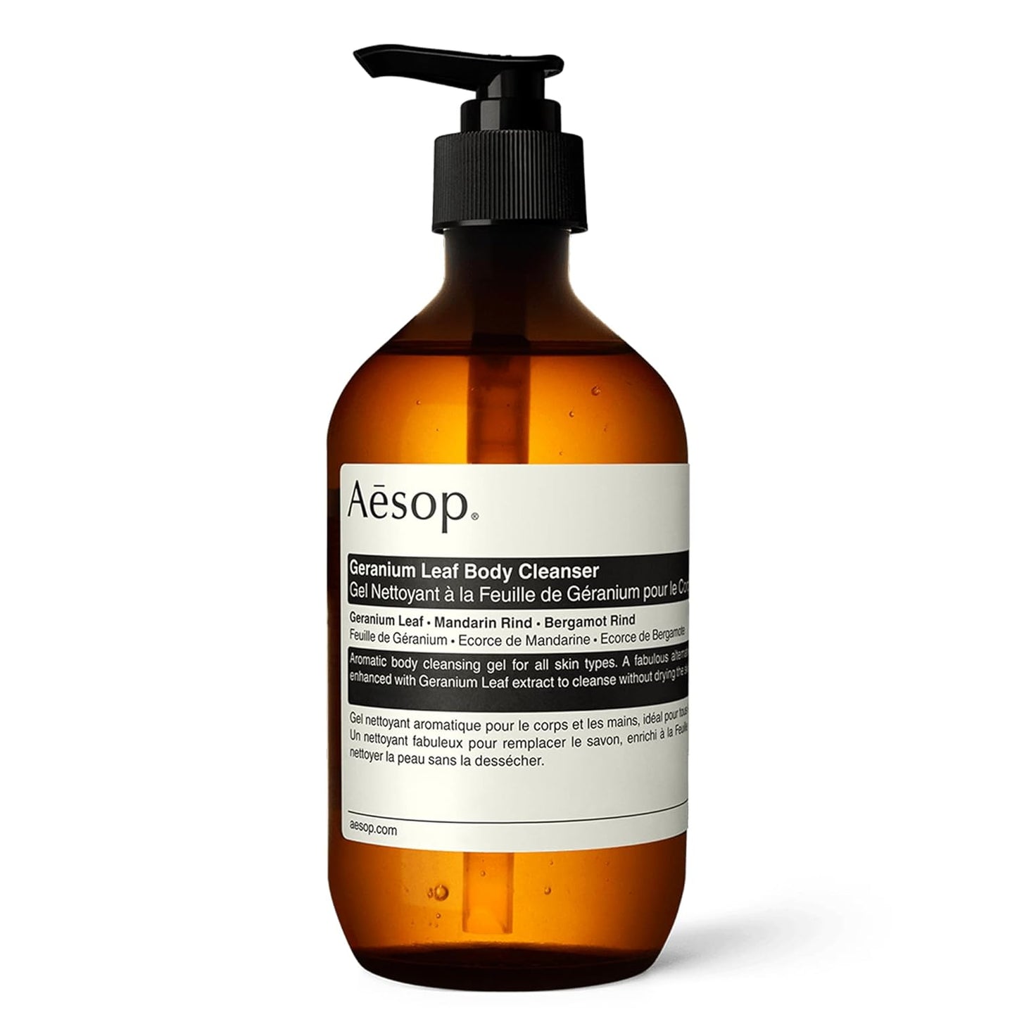Aesop Geranium Leaf Body Cleanser | 500mL/16.9 fl oz | Paraben, Cruelty-free & Vegan