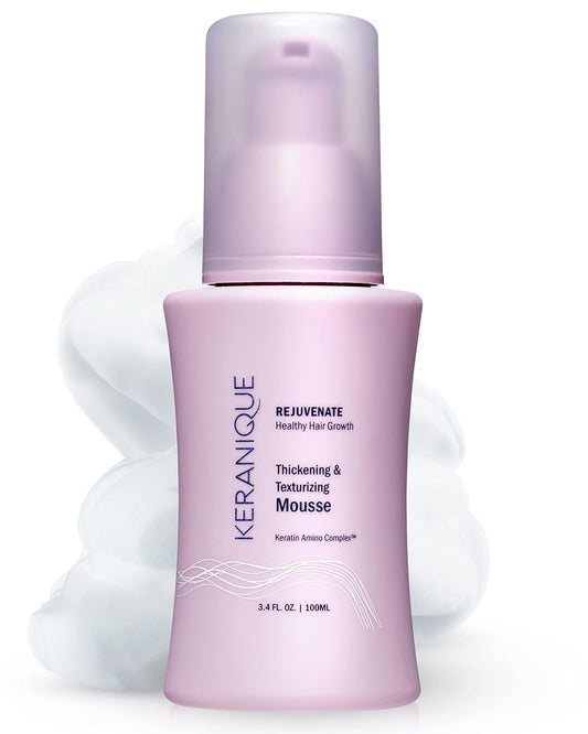 Keranique Volumizing Hair Mousse for Women - Thickening and Styling Anti-Frizz Foam Spray - Fine, Straight, Wavy, and Curly Hair Mousse for All Hair Types Hair Volume